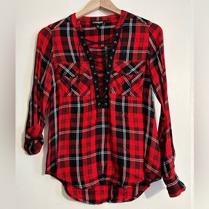 Lace up flannel